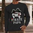 Pirate Papa Costume Jolly Roger Crossbones Pirate Dad Men Long Sleeve T-Shirt