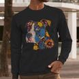 Pitbull Floral Dog Lover Vintage Flower Art Pitbull Mom Dad Men Long Sleeve T-Shirt