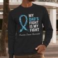Prostate Cancer Awareness Light Blue Ribbon Dad Survivor Men Long Sleeve T-Shirt