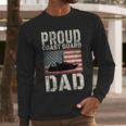 Proud Coast Guard Dad USCG American Flag T-Shirt Men Long Sleeve T-Shirt