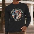 Proud Greyhound Dad American Flag Patriotic Greyhound Dad Men Long Sleeve T-Shirt