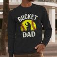 Retro Daddy Bucket Dad Softball Girl Men Long Sleeve T-Shirt