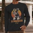 Retro Miniature Schnauzer Dad Vintage Dog Lovers Men Long Sleeve T-Shirt