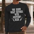 What Rhymes With Hunting Deer Hunter Dad Grandpa Men Men Long Sleeve T-Shirt