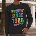 Rockin' Since 1986 Vintage Rockstar 40th Birthday Mom Dad 40 Men Long Sleeve T-Shirt
