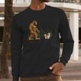 Shih Tzu Bigfoot Dog Walking Mom Dad Kids Men Long Sleeve T-Shirt
