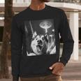 Siberian Husky Alien UFO Taking a Selfie Dog Mom Dad Men Long Sleeve T-Shirt