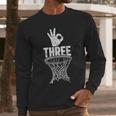 Three Points Throw Basketball Player Fan Dad Joke Tee Men Long Sleeve T-Shirt