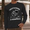 Toilet Clogging Champion Dad Joke Raccoon Trash Panda Men Long Sleeve T-Shirt