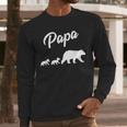 Twin Dad Papa Bear Two Cubs 2 Kids Men Long Sleeve T-Shirt