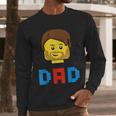 Unique Family Dad Master Builder Building Bricks Blocks Men Long Sleeve T-Shirt