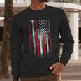 Vintage Baseball American Flag Classic Fit Tee For Dad And Mom Men Long Sleeve T-Shirt