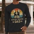 Vintage Boston Terrier Dad Dog Lovers Father's Day Tee Men Long Sleeve T-Shirt