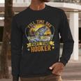 Vintage Father's Day Fishing Full Time Dad Part Time Hooker Men Long Sleeve T-Shirt