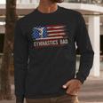 Vintage Gymnastics Dad American USA Flag Sports Men Long Sleeve T-Shirt