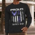 Vintage Proud Air Force Bonus Dad With American Flag Men Long Sleeve T-Shirt