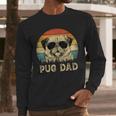 Vintage Pug Dad Dog Lovers Father's Day Tee Men Long Sleeve T-Shirt