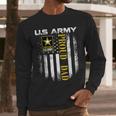 Vintage US Army Proud Dad With American Flag Men Long Sleeve T-Shirt