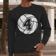 Volleyball Player 4 Volleyball Mom Dad Jersey Number 4 Men Long Sleeve T-Shirt