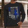 I Wear Blue For My Dad Colon Cancer Awareness Blue USA Flag Men Long Sleeve T-Shirt