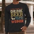 Weiner Dachshund Dad Drink Beer Hang With Dog Vintage Men Long Sleeve T-Shirt
