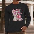Westie Dog Valentines Day Dog Mom Westie Dad Candy Sucker For Men Women Girls Kids Men Long Sleeve T-Shirt
