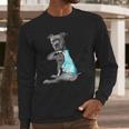 Women Dog Pitbull I Love Dad Tattoo Men Long Sleeve T-Shirt