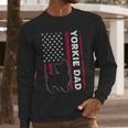 Yorkie Dog Vintage US American Flag Yorkie Dad Fathers Day Men Long Sleeve T-Shirt