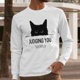 Cat Judging You Silently Cat Mom Dad Premium Tri-Blend Men Long Sleeve T-Shirt