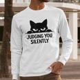 Cat For Cat Lover Mom Dad Cat Judging You Silently Men Long Sleeve T-Shirt