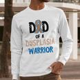 Dad Of A Hip Dysplasia Warrior Beige Blue Hip Dysplasia Men Long Sleeve T-Shirt