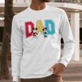 Disney Mickey And Friends Mickey Minnie Dad Collegiate Logo Men Long Sleeve T-Shirt