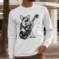 Dog Guitarist Guitar Pembroke Welsh Corgi Dad Mom Men Long Sleeve T-Shirt