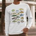 Fishing-Shirt Types Of Freshwater Bass Fish Dad Jokes Men Long Sleeve T-Shirt