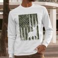 US Flag Deer Elk Buck Camoflage Hunting Hunter Dad Grandpa Men Long Sleeve T-Shirt