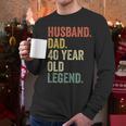 40th Birthday For Men Vintage Dad 1980 Men Long Sleeve T-Shirt