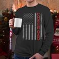 American Flag Cheer Dad Vintage Patriotic Father Cheerleader Men Long Sleeve T-Shirt