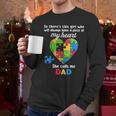Autism Dad Of Autism Daughter Daddy Shirts Autistic Support Men Long Sleeve T-Shirt