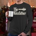 The Bassfather Distressed Bass Player Dad Fathers Day Men Long Sleeve T-Shirt