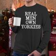 BDAZ Yorkie Dad Real Men Own Yorkies Terriers Dog Husband Small Men Long Sleeve T-Shirt
