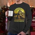 Bigfoot Outdoor Hiking Dad Joke Im Outstanding Sasquatch Men Long Sleeve T-Shirt