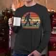 Bigfoot Walking a Dog Bernedoodle Dog Dad Men Long Sleeve T-Shirt