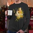 Calico Cat With Flowers For Mom Dad Women Men Kids Botanical Men Long Sleeve T-Shirt
