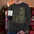 Camo Cat Treat Dealer American Flag US Cat Dad 4th Of July For Men Women Men Long Sleeve T-Shirt