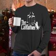 Cat Dad Life The Catfather Fathers Day Vintage Men Long Sleeve T-Shirt