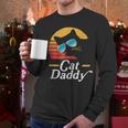 Cat Daddy Vintage 80s Style Cat Retro Sunglasses Distressed Men Long Sleeve T-Shirt
