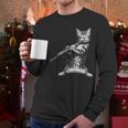 Cat Playing The Clarinet For Cat Lover Cat Mom Cat Dad Men Long Sleeve T-Shirt