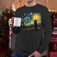 Cat Starry Night Van Gogh Cat For Cat Lover Cat Mom Cat Dad Men Long Sleeve T-Shirt