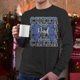 Cheer Dad Daddy Bow Sport Cheerleader Cheerleading Blue Men Long Sleeve T-Shirt