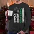 Cheer Dad Flag Green Cheerleading Men Long Sleeve T-Shirt